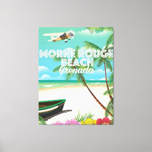 Grenada Morne Rouge Beach Travel Poster Canvastryck
