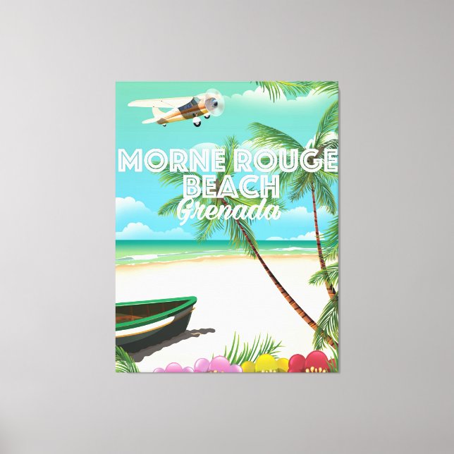 Grenada Morne Rouge Beach Travel Poster Canvastryck (Framsida)