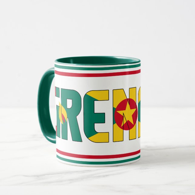Grenada National Flagga Patriotic Coffee Mugg (Framsida vänster)