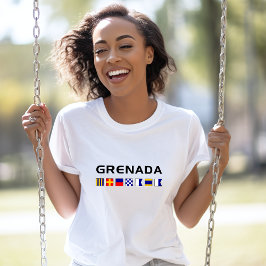 Grenada Nautical Maritime Sailing Flaggor T Shirt