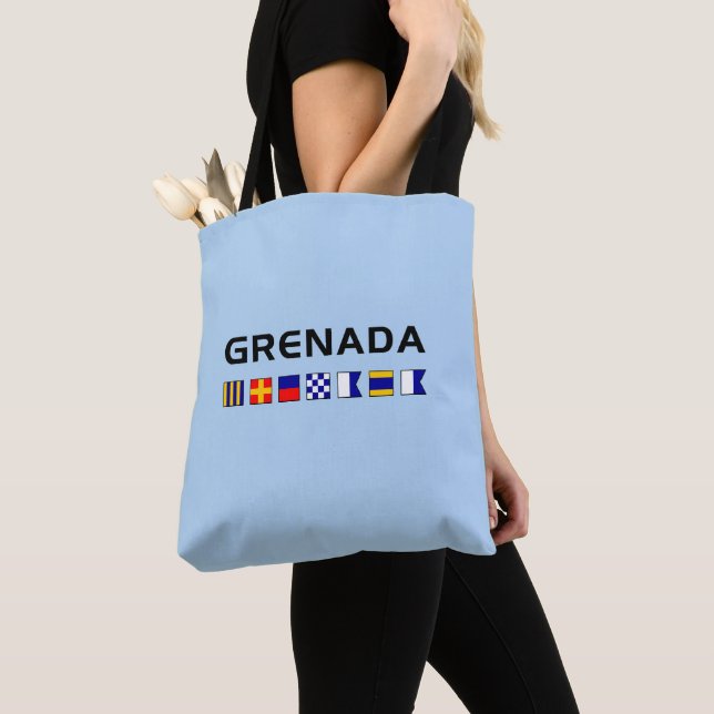 Grenada Nautical Maritime Sailing Flaggor Tygkasse (Närbild)
