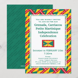 GRENADA OBEROENDE FIRANDE Grenadian Flagga Inbjudningar