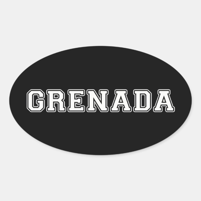 Grenada Ovalt Klistermärke (Framsida)