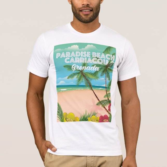 Grenada paradisstranden carriacou Travel Poster T Shirt (Framsida)