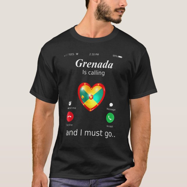 Grenada ropar och jag måste åka Grenada flagga T Shirt (Framsida)