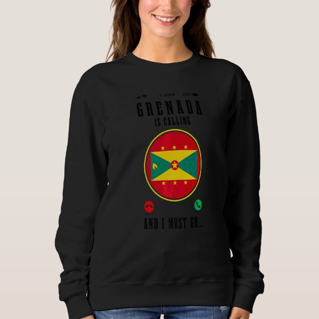 Grenada ropar och jag måste åka  Grenadinska flagg T Shirt (Framsida)