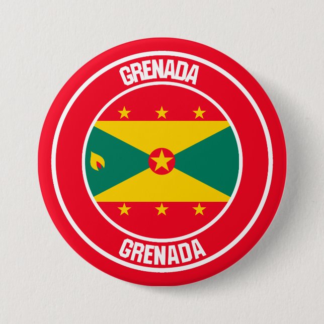 Grenada Round Emblem Knapp (Framsida)