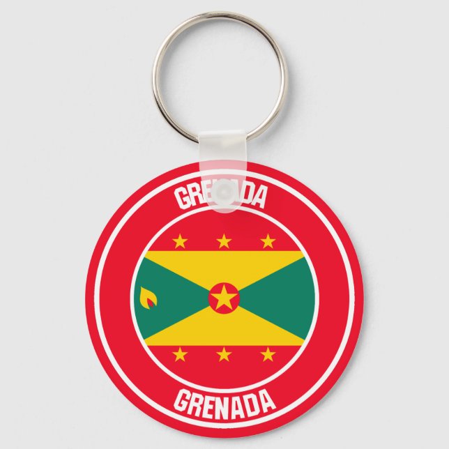 Grenada Round Emblem Nyckelring (Framsida)