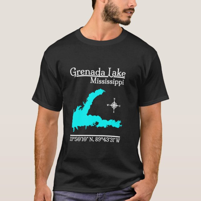 Grenada Sjö Mississippi Långärmad T Shirt (Framsida)