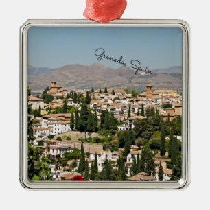 Grenada, Spanien cityscape Julgransprydnad Metall