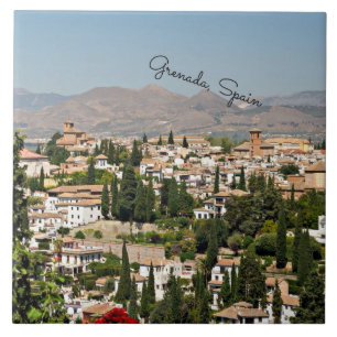 Grenada, Spanien cityscape Kakelplatta