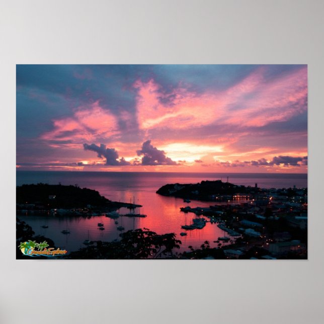 Grenada Sunset Poster (Framsidan)