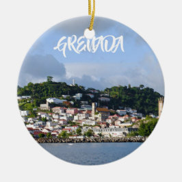 Grenada Vacation Panoramic jul Ornament