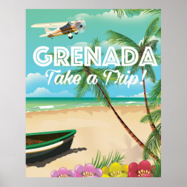 Grenada Vintage Semester Resor Affisch