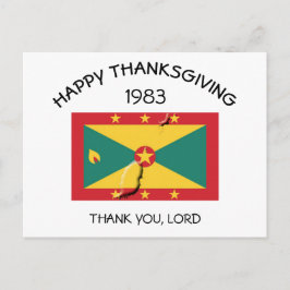 Grenadas flagga | GRENADISK 1983 TACKSÄGELSE Vykort