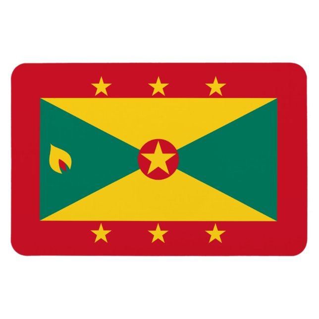 Grenadas flagga magnet (Horisontell)