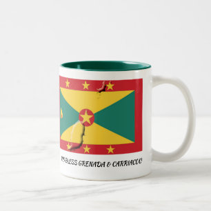 Grenadas FLAGGA Scripture Customized Patriotic Två-Tonad Mugg