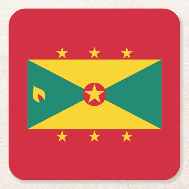 Grenadas flagga underlägg papper kvadrat (Framsidan)