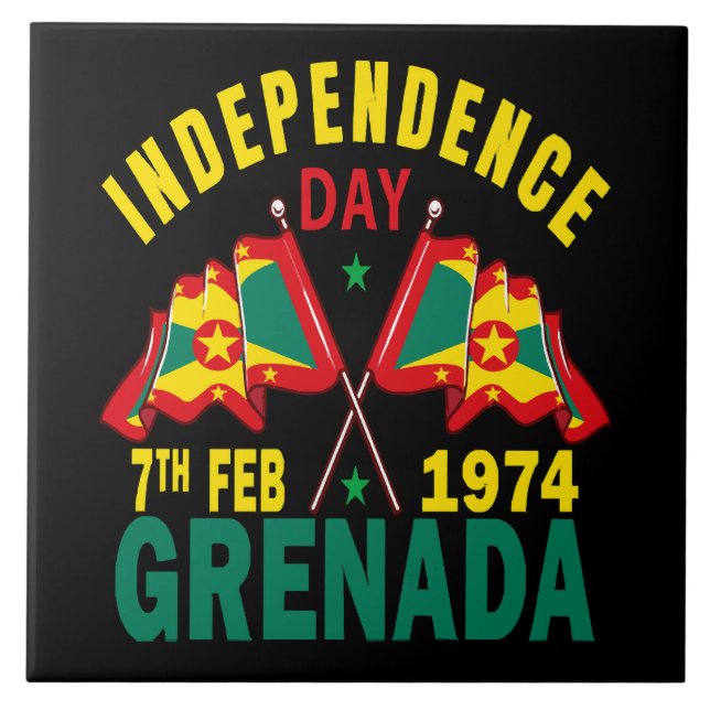 Grenadas självständighetsdag kakelplatta (Framsidan)