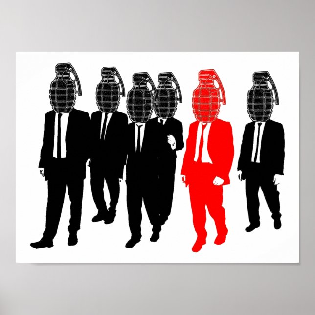 Grenade Head Funny Poster (Framsidan)