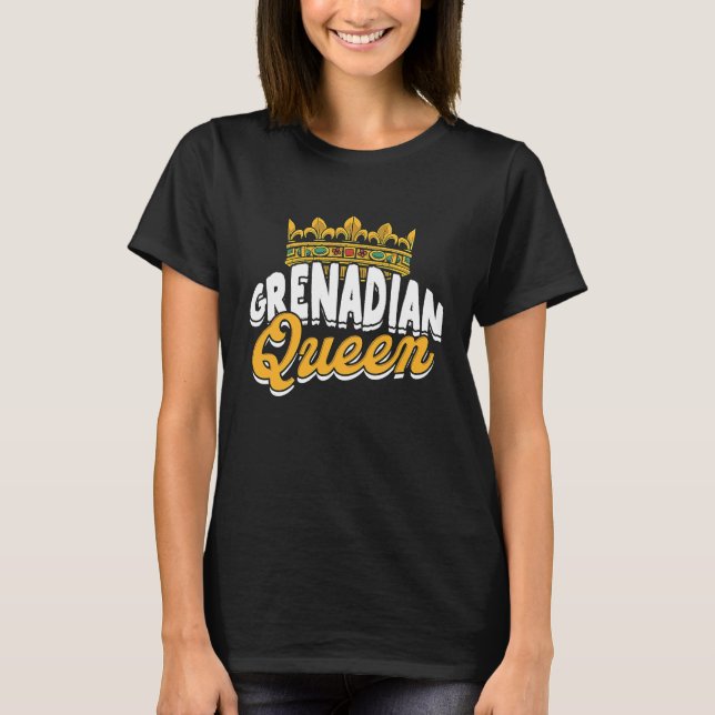 Grenadian queen  Grenada Spicemas Festival Celebra T Shirt (Framsida)