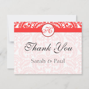Grenadine Snapdragon Coral Damask Wedding Tack Kort