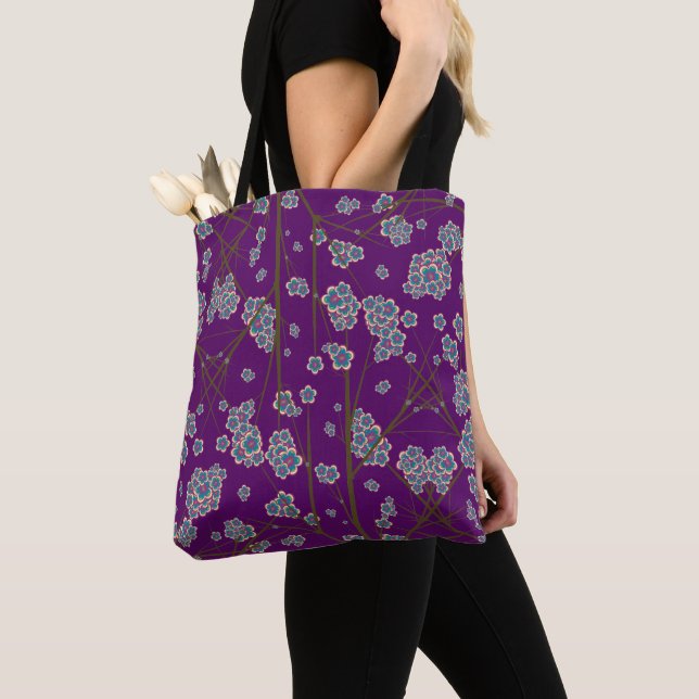 Grenar Ametyst Shoulder Tote (2 storlekar) Tygkasse (Närbild)