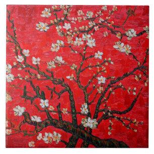 Grenar av Almond Träd i Blommar, Van Gogh Kakelplatta