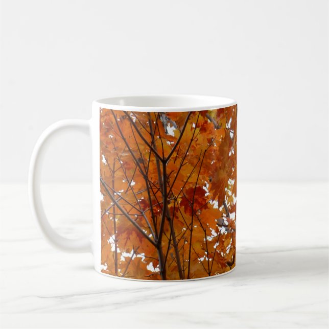 Grenar av lönnlöv I Orange höst Kaffemugg (Vänster)
