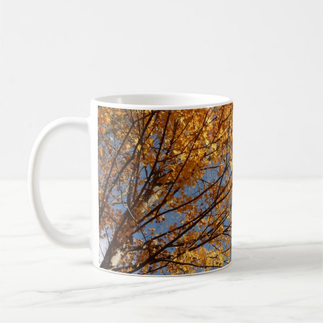 Grenar av lönnlöv II Orange höst Kaffemugg (Vänster)