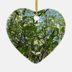 Grenar i Dogwood Blommar Vår Träd Julgransprydnad Keramik