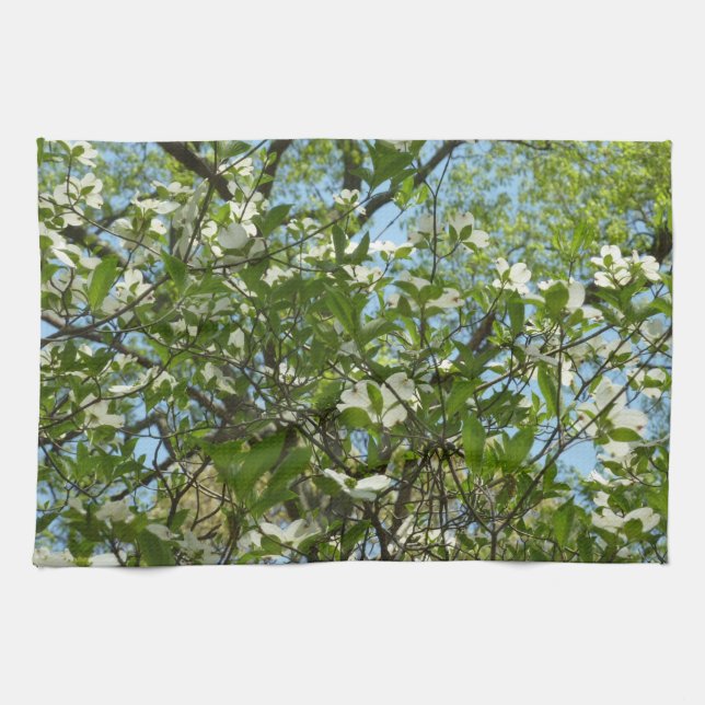 Grenar i Dogwood Blommar Vår Träd Kökshandduk (Horisontell)