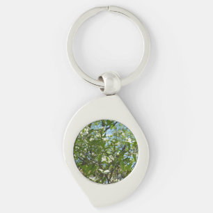 Grenar i Dogwood Blommar Vår Träd Swirl Silverfärgad Nyckelring