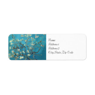 Grenar med Almond Blommar av Van Gogh Returadress Etikett