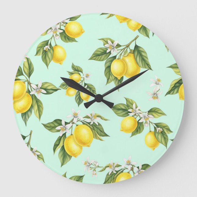 Grenar med citroner av Natasha Us Stor Klocka (Framsida)