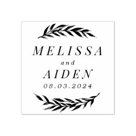 Grenar med datum par Bröllop Stämpel