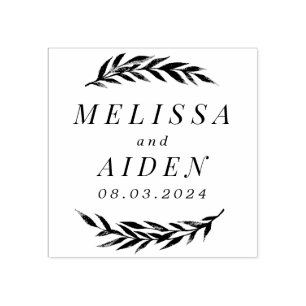 Grenar med datum par Bröllop Stämpel