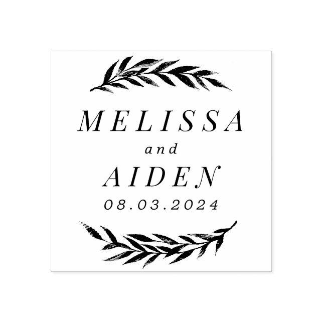 Grenar med datum par Bröllop Stämpel (Tryck)