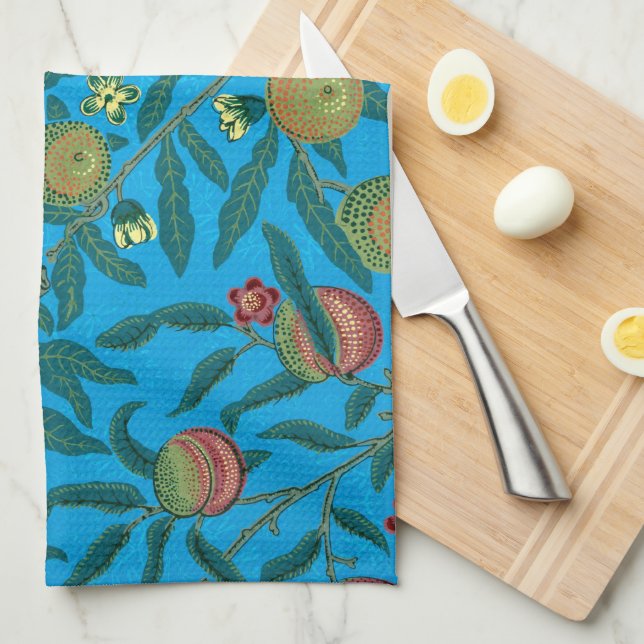 Grenar med granatäpplen av William Morris  Kökshandduk (Vikt i Fjärdedel)