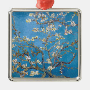 Grenar med mandelblommarVan Gogh målning Julgransprydnad Metall