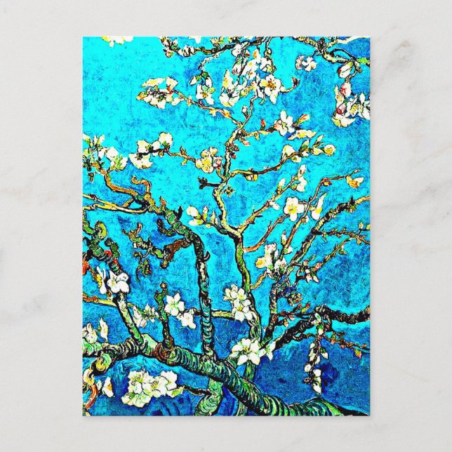 Grenar med mandelblommor vykort (Framsida)