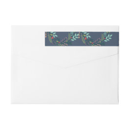 Grenar och berries omslutning runt etikett