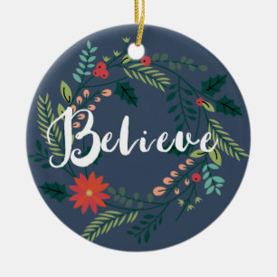 Grenar och Berries tror på julklapp Julgransprydnad Keramik