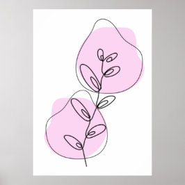 Grenar Och Blad Linjekonst Poster