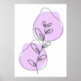 Grenar Och Blad Linjekonst Poster