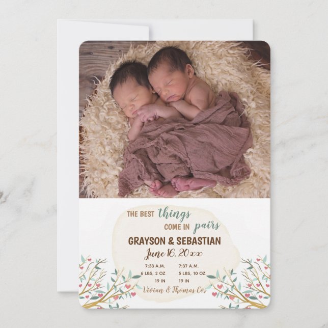 Grenar om Kärlek födelsemeddelande Meddelande (Framsida)