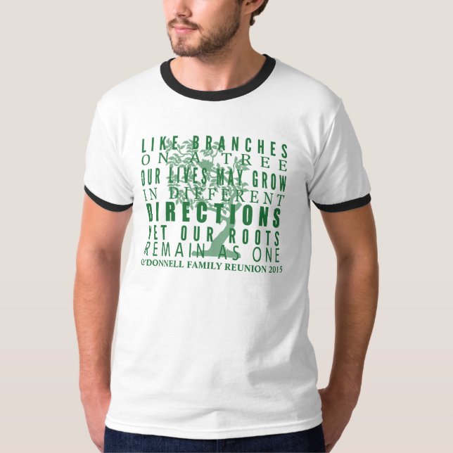 Grenar på en grönt för citationstecken för t shirt (Framsida)
