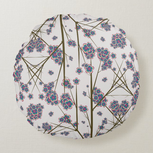 Grenar Round Pillow, märklig Rund Kudde (Framsidan)