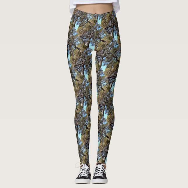 Grenar som drabbats av Gräs-Träd bisarre-perspekti Leggings (Framsida)