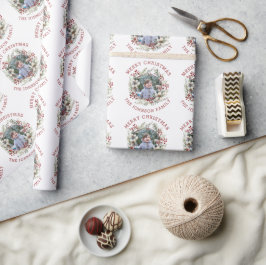 Grenar, vita blommor och bär, foto Jul Presentpapper